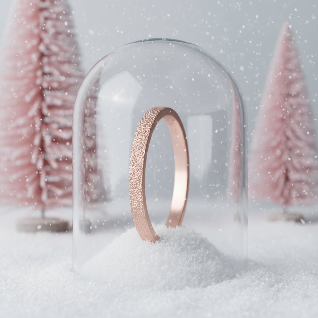 Anneau (addon medium) en argent 925 "Neige éternelle" finition gold pour bague mood interchangeable – spécial 20 ans