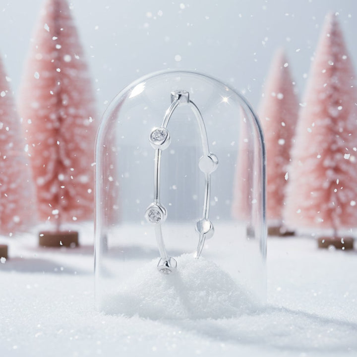 Anneau en argent 925 "Flying Diamond" finition polie avec zircons pour bague mood interchangeable