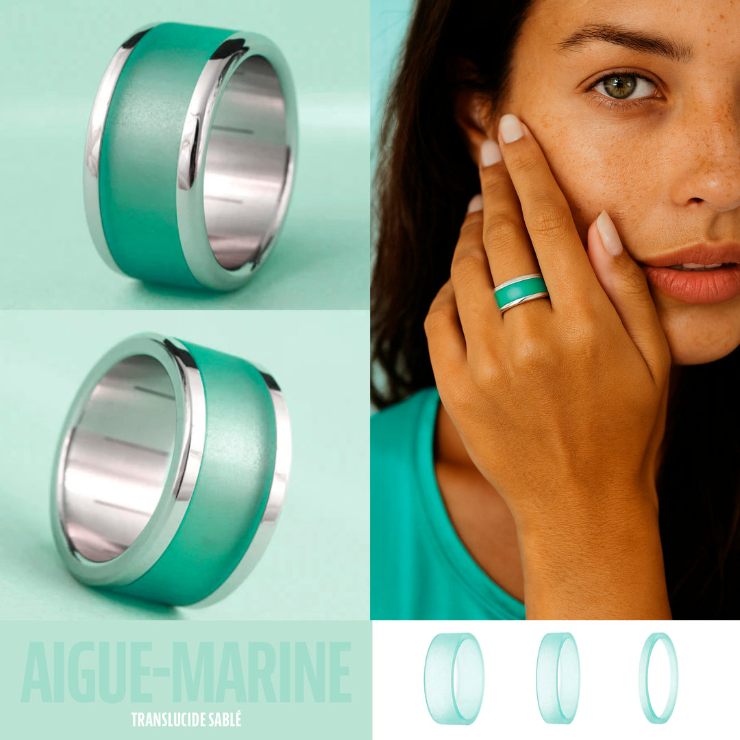 Addon translucide sablé "AIGUE-MARINE"