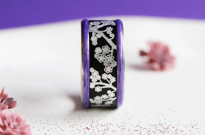 Améthyste Boréale 🔮 Base small (11mm) en acier avec un revêtement en émail violet nacré
