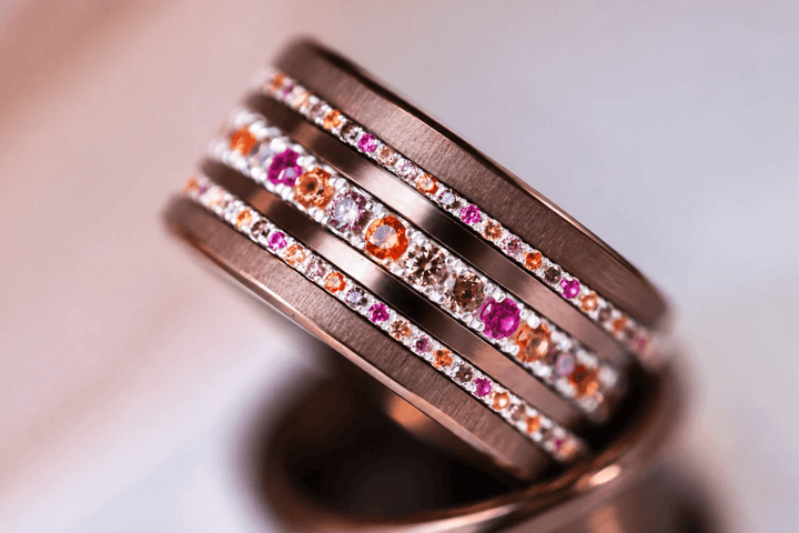 🍂 Éclat d’Automne gift set – 1 Medium + 2 Minis in 925 silver with autumn-coloured zirconia stones