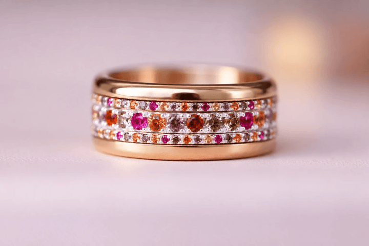 🍁 Pack de 2 Minis Aura Éclat d'Automne 🍁 minis en argent avec zircons aux couleurs automnales « Éclat d'Automne » à combiner avec les bagues interchangeables mood