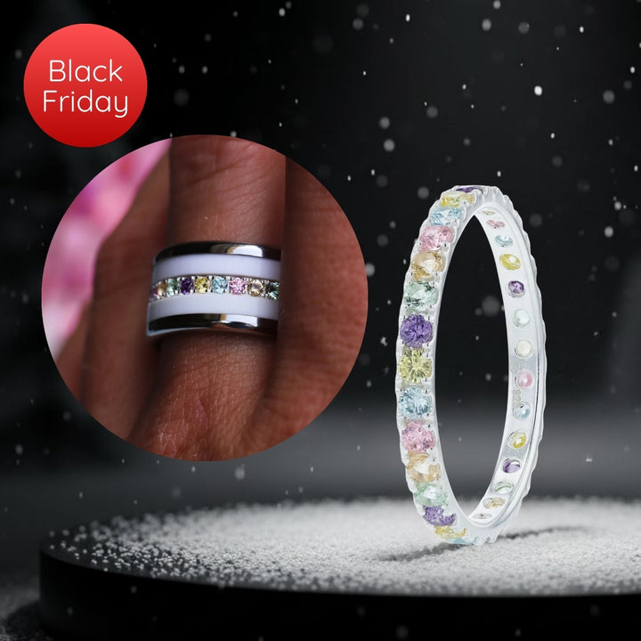 🌸✨💎 Anneau (addon medium) "Aura Floralis" en argent 925 serti de zircons