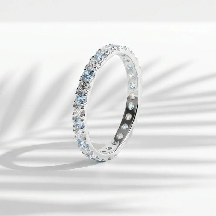 Anneau (medium) "Aura Vichy Océan" en argent pour bague mood interchangeable