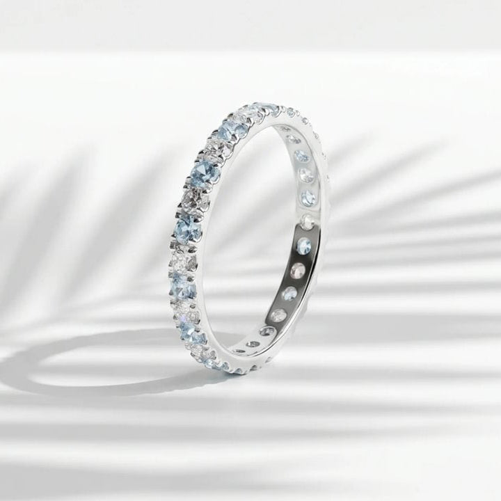 Anneau (medium) "Aura Vichy Océan" en argent pour bague mood interchangeable