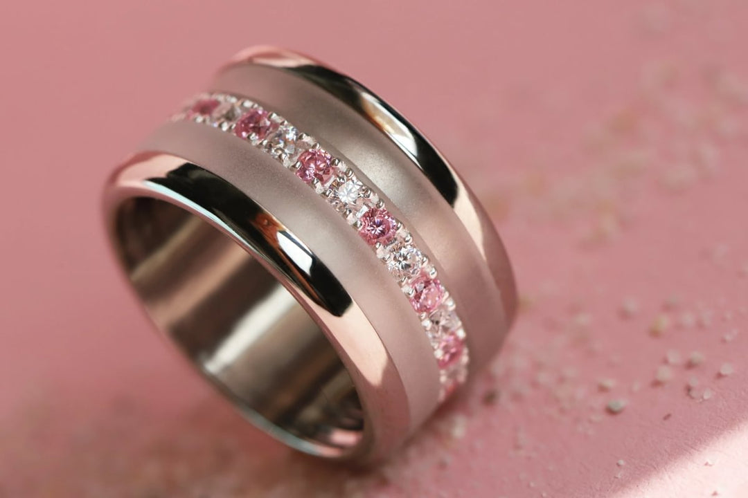 Anneau (medium) "Aura Vichy Sunset" en argent pour bague mood interchangeable