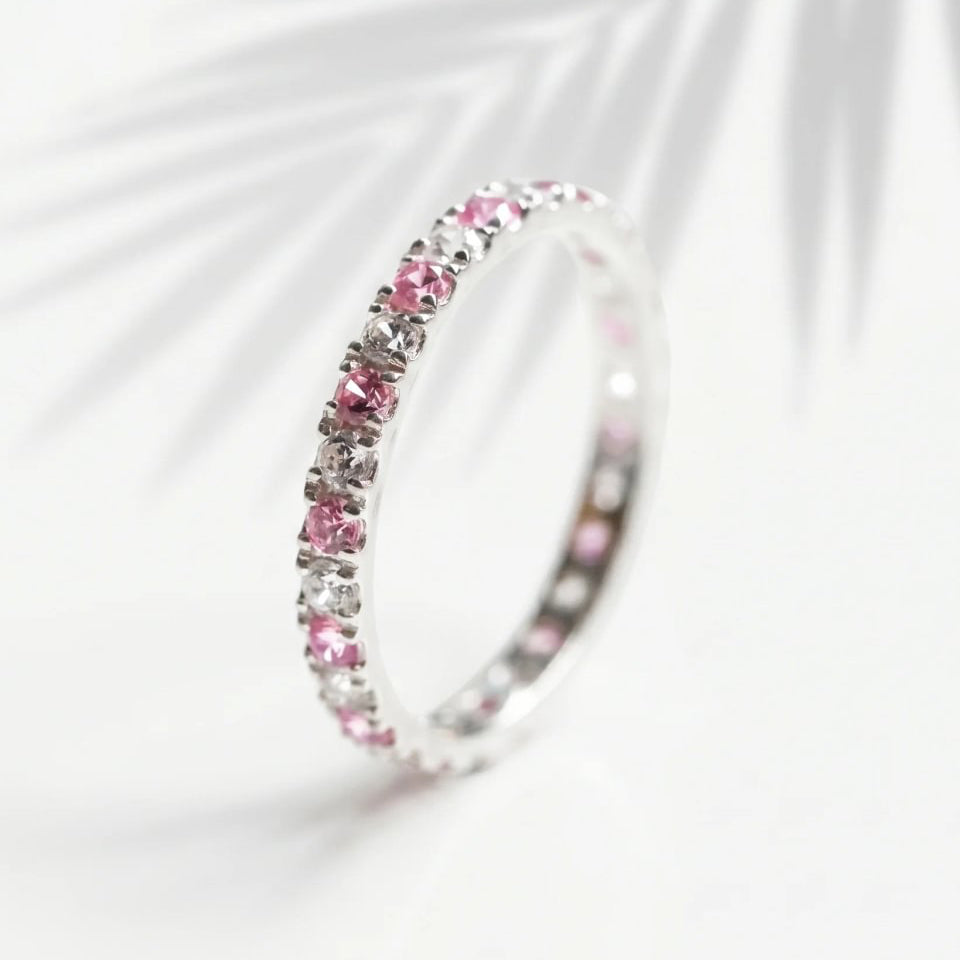 Anneau (medium) "Aura Vichy Sunset" en argent pour bague mood interchangeable