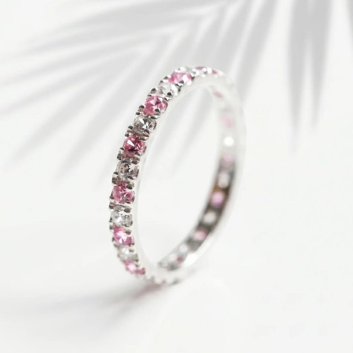 Anneau (medium) "Aura Vichy Sunset" en argent pour bague mood interchangeable