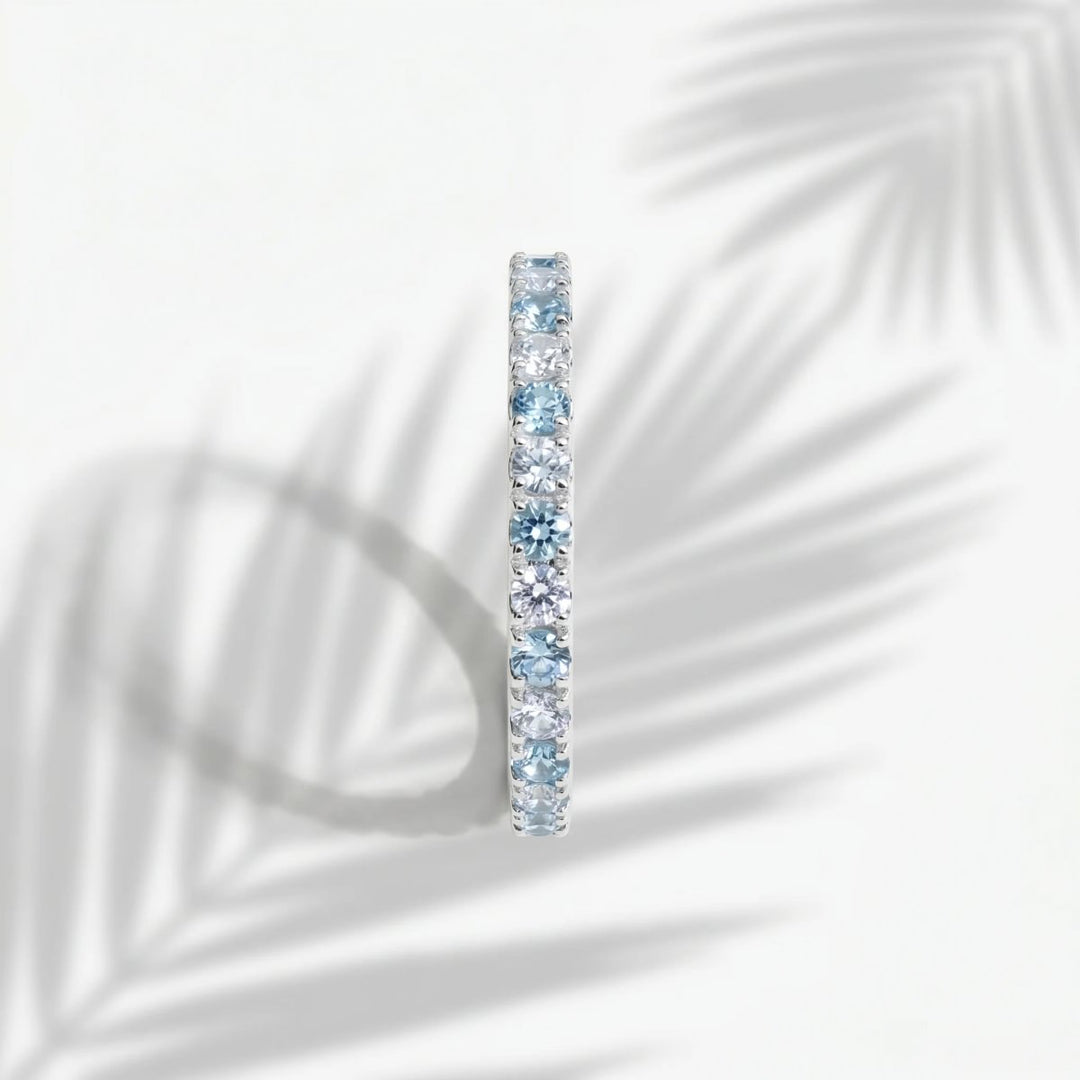 Anneau (medium) "Aura Vichy Océan" en argent pour bague mood interchangeable