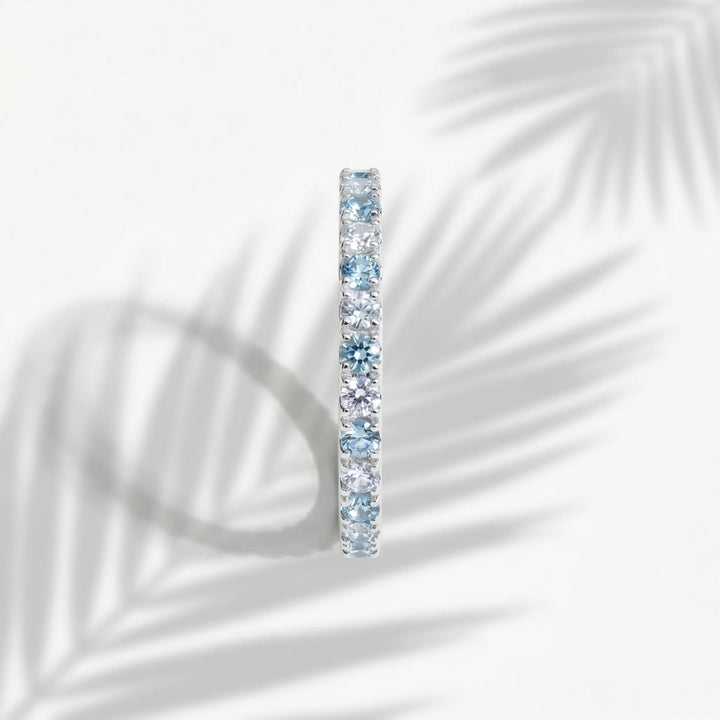 Anneau (medium) "Aura Vichy Océan" en argent pour bague mood interchangeable