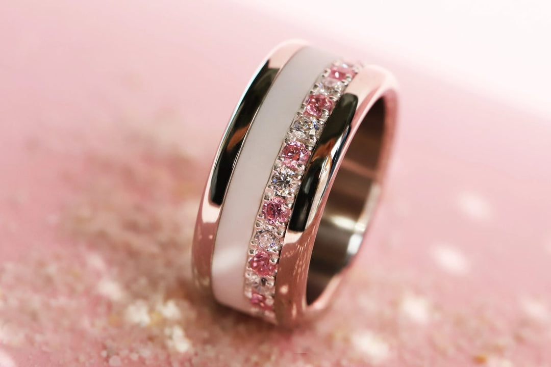 Anneau (medium) "Aura Vichy Sunset" en argent pour bague mood interchangeable