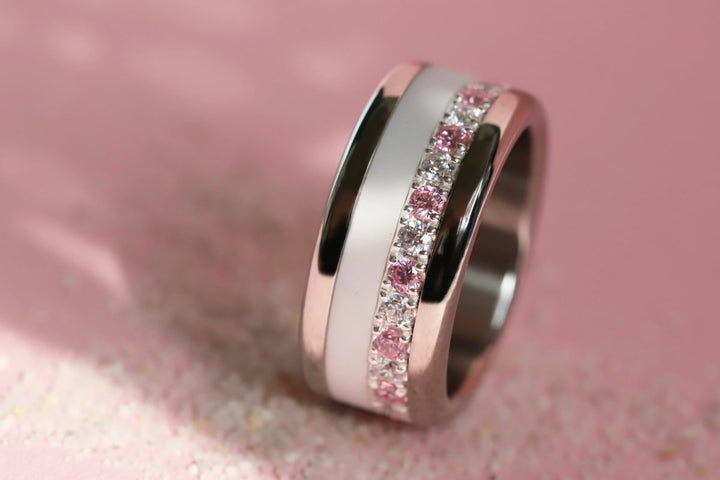 Anneau (medium) "Aura Vichy Sunset" en argent pour bague mood interchangeable