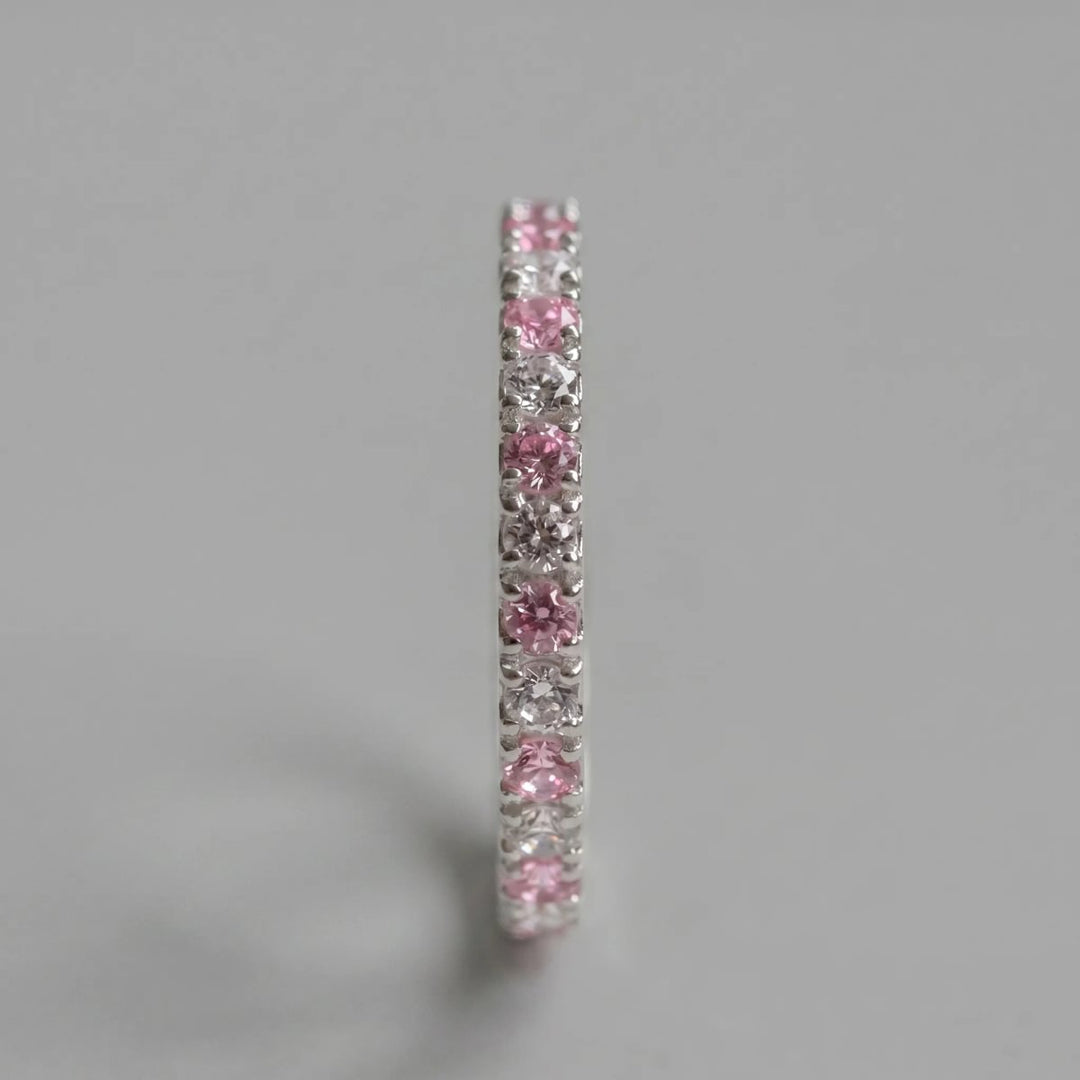Anneau (medium) "Aura Vichy Sunset" en argent pour bague mood interchangeable