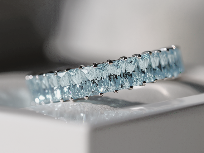 Spécial Blue Monday 🩵 Précommande : 💍 Anneau (addon deux tiers) "Auraline Céleste" en argent 925 serti de zircons