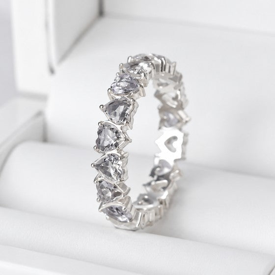 💍 Anneau (addon deux tiers) "Aurheart Givré" en argent 925 serti de cœurs argentés