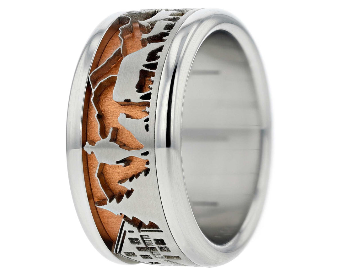 bague mood interchangeable en acier inoxydable couleur corail pastel poya suisse