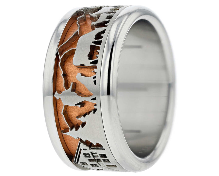 bague mood interchangeable en acier inoxydable couleur corail pastel poya suisse