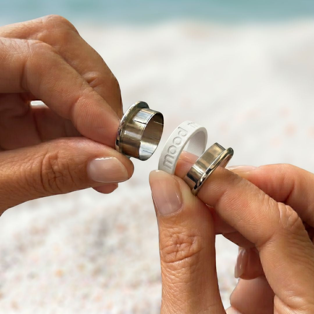 Bague mood Summer 2026 en acier inoxydable avec anneau interchangeable
