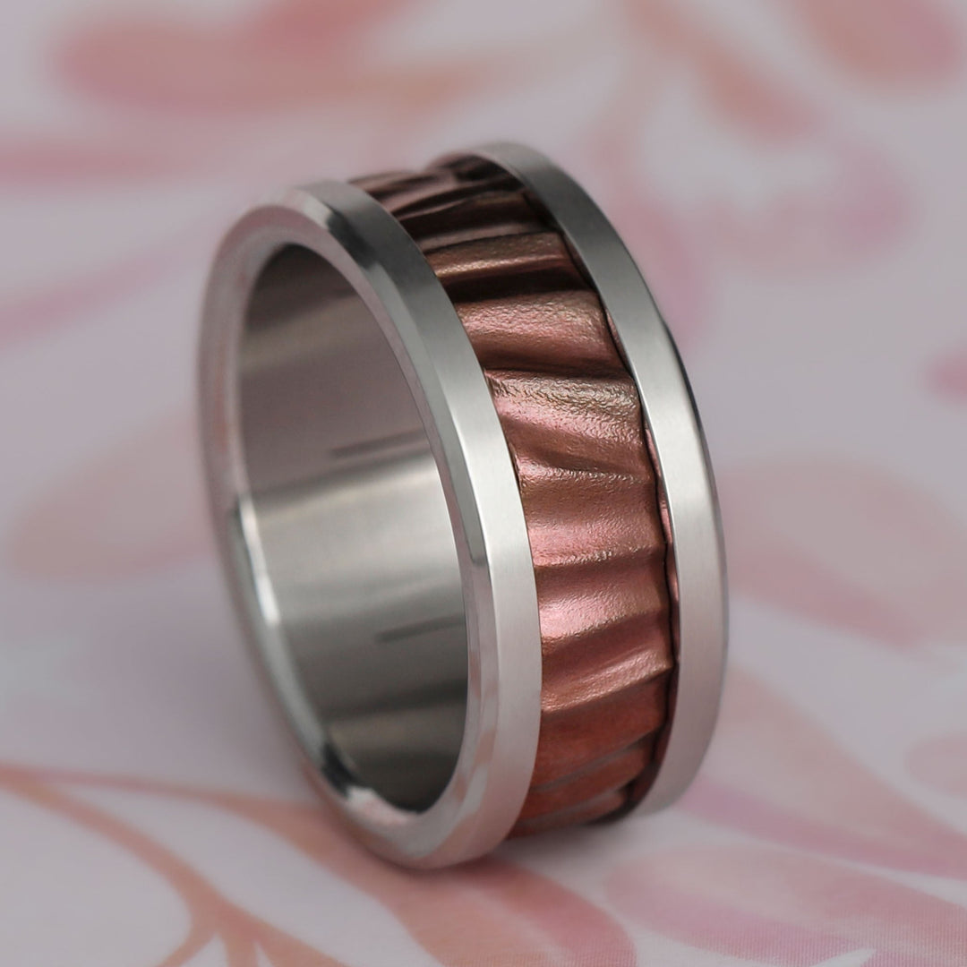 bague-mood-interchangeable-ecaille-anneau-2/3-acier-rose