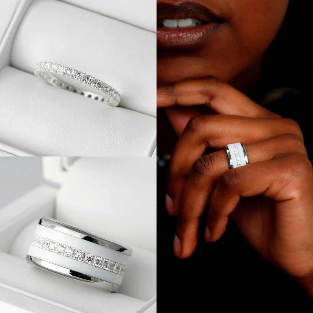 💍 Innenring (Medium Addon) "Authentische Aura" aus 925 Silber mit Zirkonia Steine besetzt