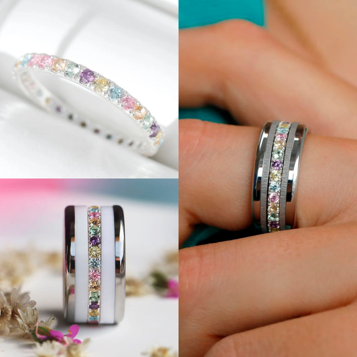🌸✨💎 Anneau (addon medium) "Aura Floralis" en argent 925 serti de zircons