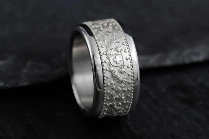 bague argent piece de monnaie suisse acier inoxydable helvetia