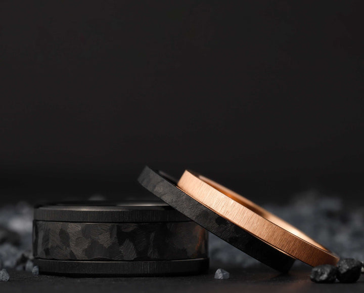 bague en acier noir volcan mood avec anneaux interchangeables 3