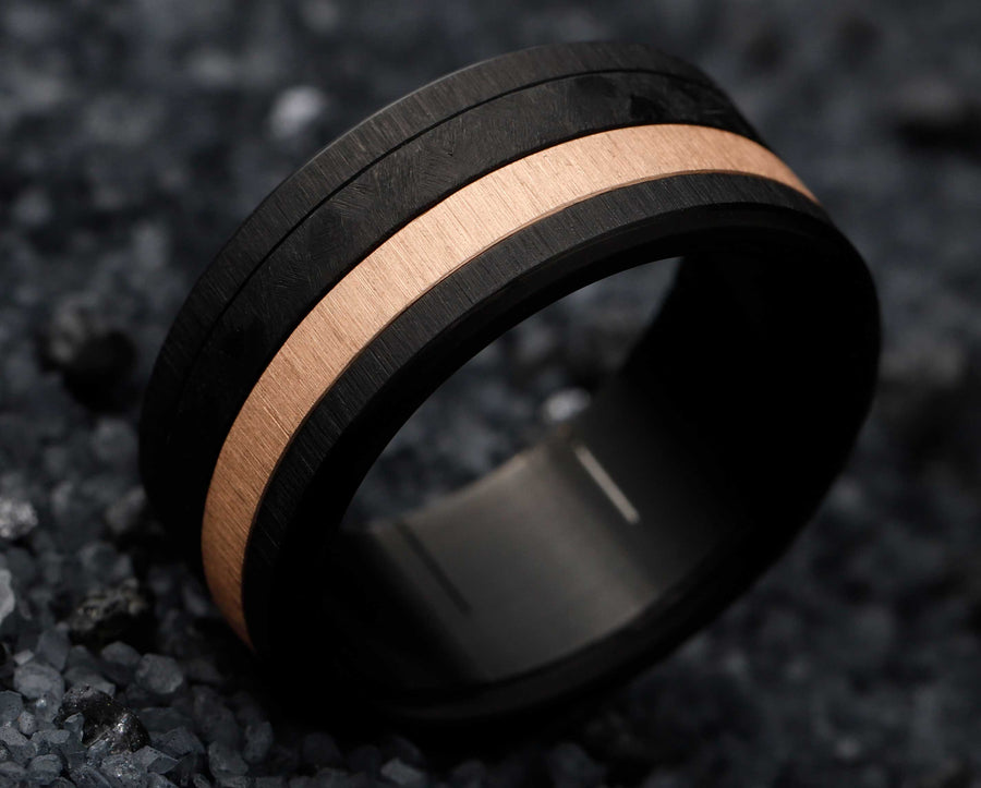 bague en acier noir volcan mood avec anneaux interchangeables 4