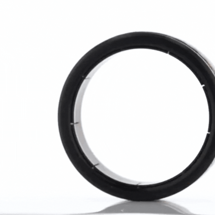 bague en acier noir volcan mood avec anneaux interchangeables 6