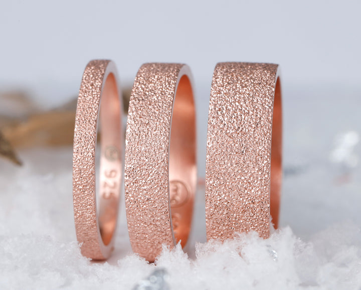 bague en argent 925 couleur rose neige éternelle pour bague mood interchangeable