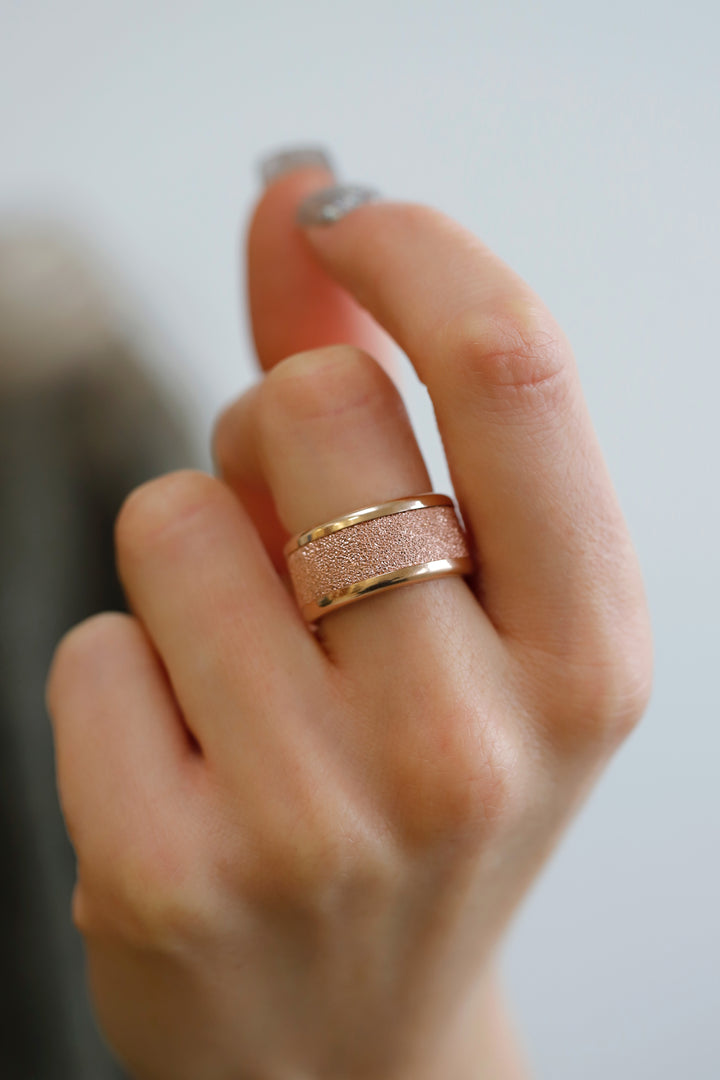 bague en argent 925 couleur rose neige éternelle pour bague mood interchangeable avec base or rose