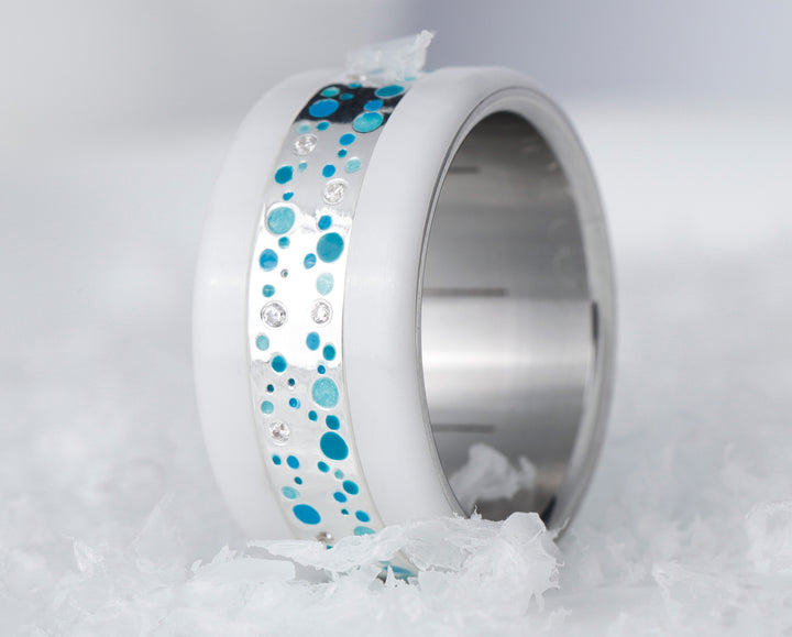 bague en argent 925 ice drop avec diamants et motifs bleu turquoise pour bague mood interchangeable 4