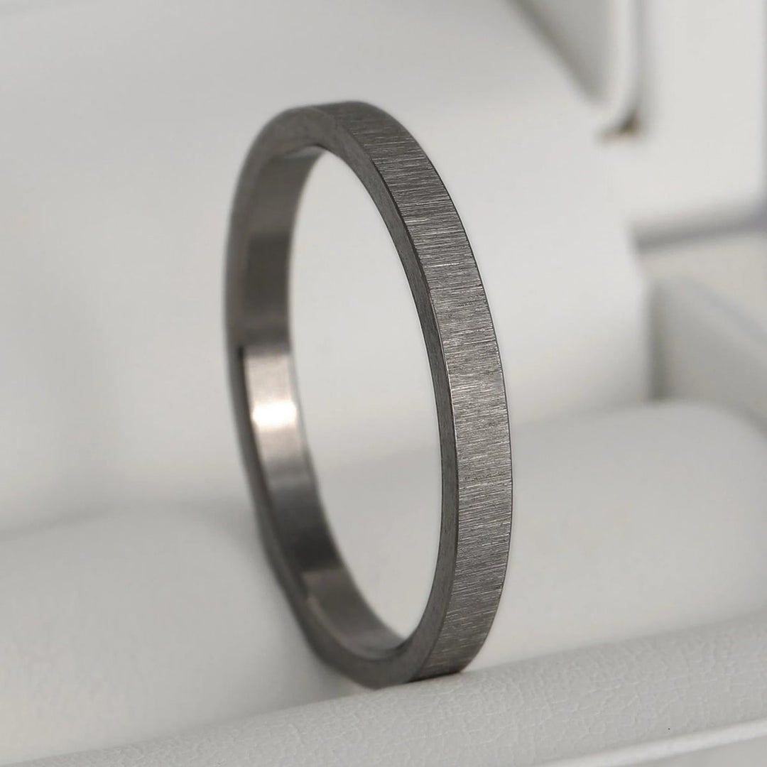 Inner ring (medium addon) in anthracite wrinkled steel for interchangeable mood ring