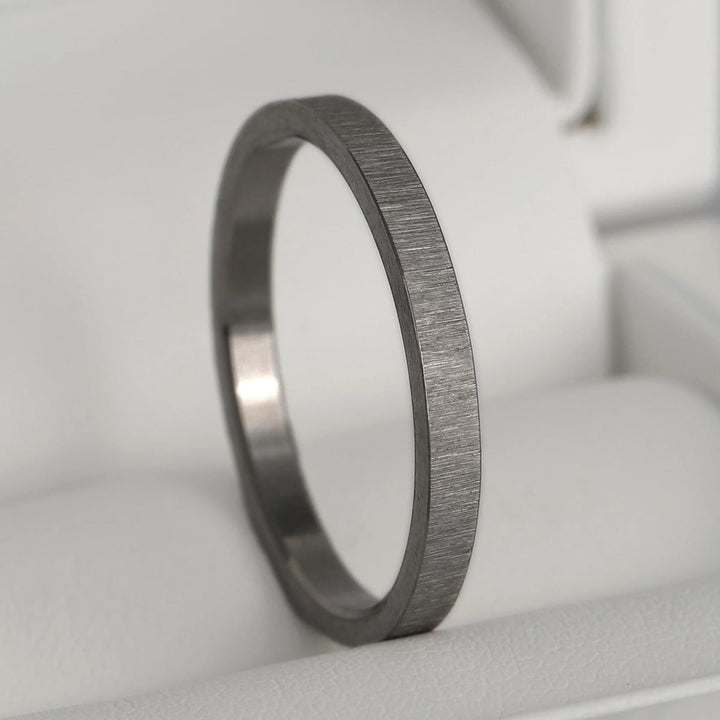Inner ring (medium addon) in anthracite wrinkled steel for interchangeable mood ring