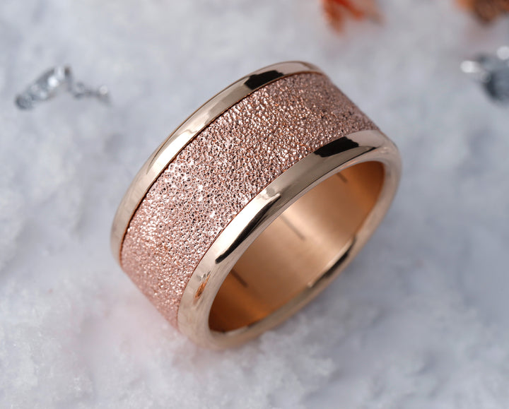 bague mood en argent 925 couleur or rose neige eternelle anneau pour bague mood interchangeable avec base en acier couleur or rose