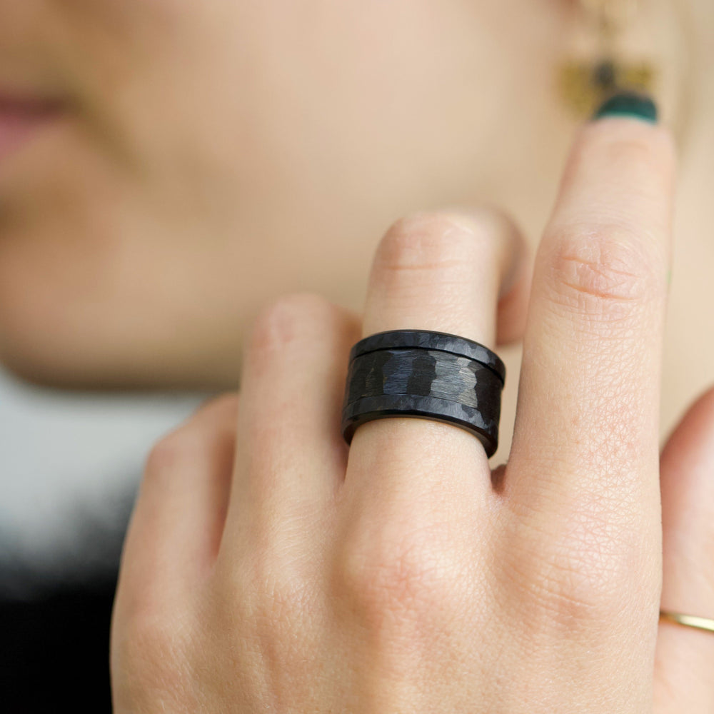 bague mood interchangeable en acier noir black friday hammer 2