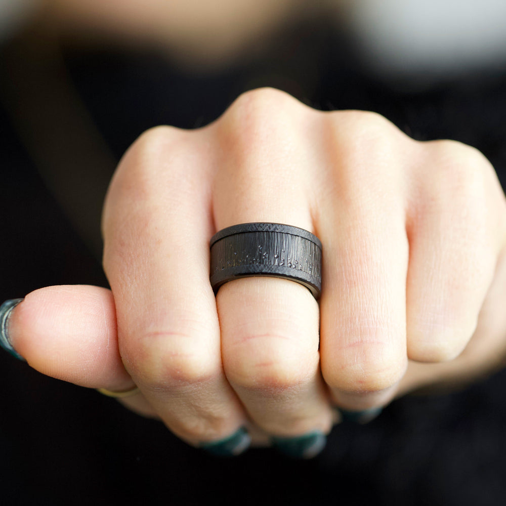 bague mood interchangeable en acier noir black oak black friday 2