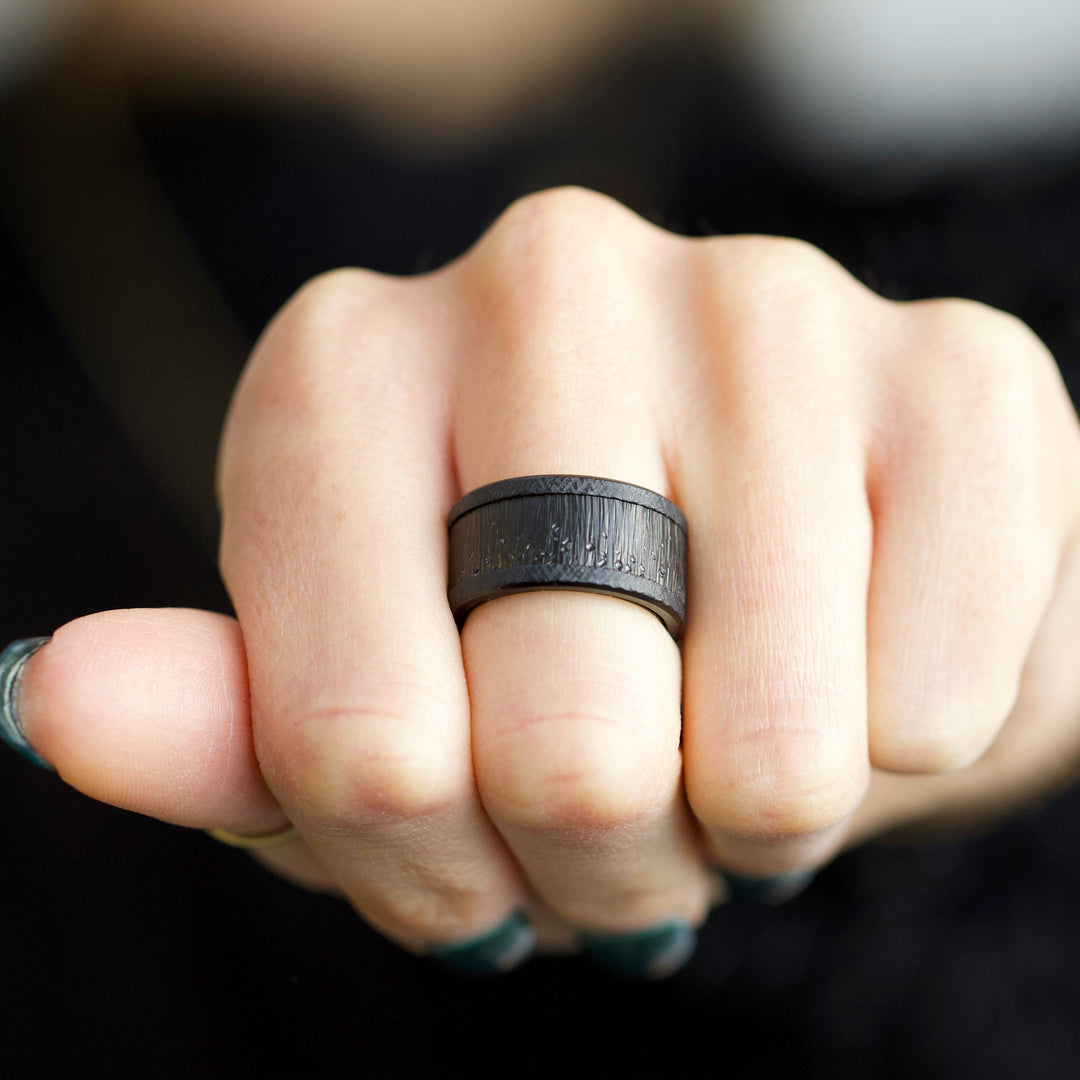 bague mood interchangeable en acier noir black oak black friday 2