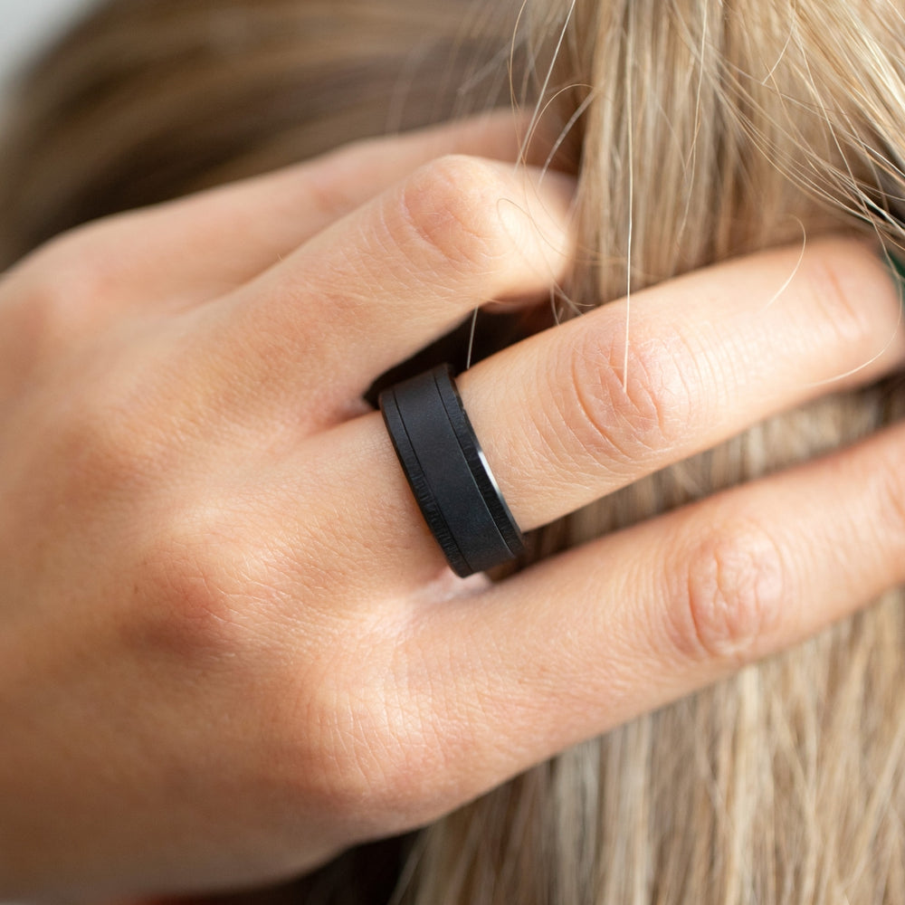 bague mood interchangeable en acier noir black sand black friday 2