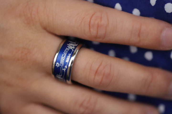 bague runmate mood avec anneau central interchangeable nom equipe et chrono course 2