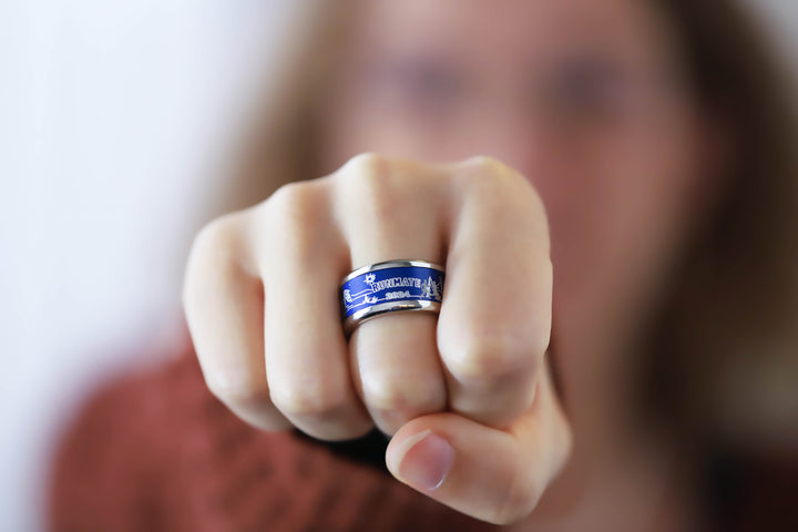 bague runmate mood avec anneau central interchangeable nom equipe et chrono course 4
