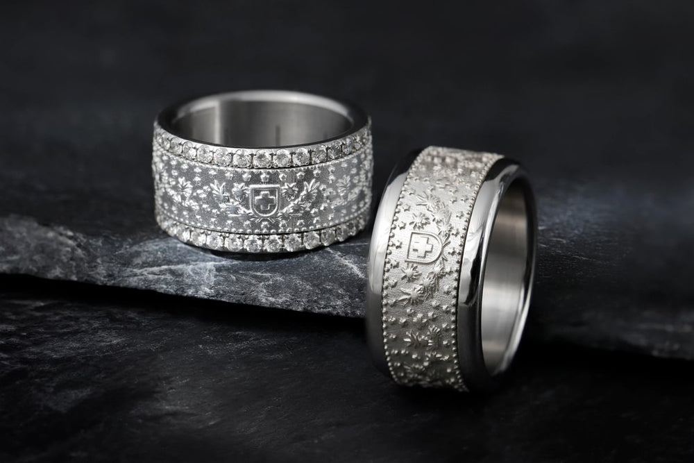 bague suisse en argent 925 avec motifs de pièce de monnaie helvetia