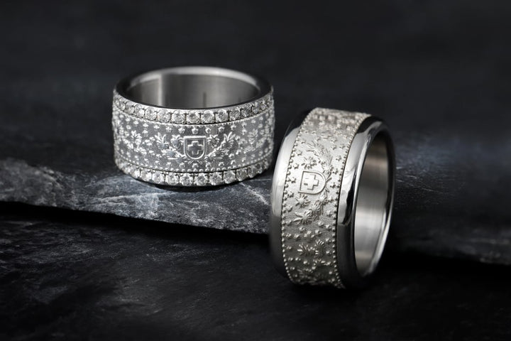 bague suisse en argent 925 avec motifs de pièce de monnaie helvetia