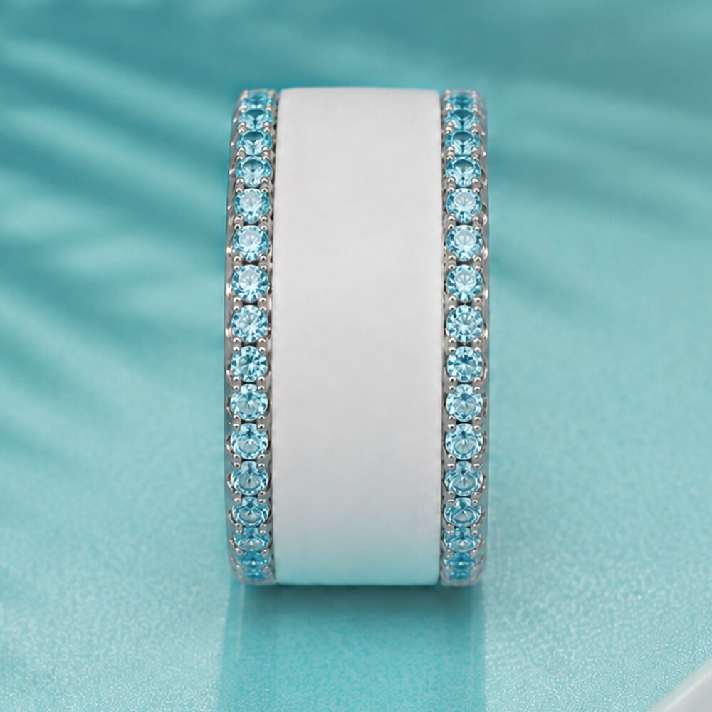 Base Turquoise entièrement sertie de zircons