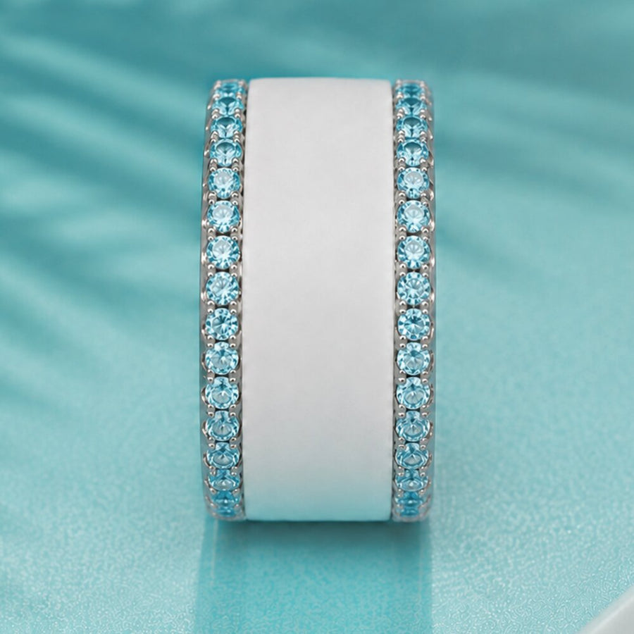 Base Turquoise entièrement sertie de zircons