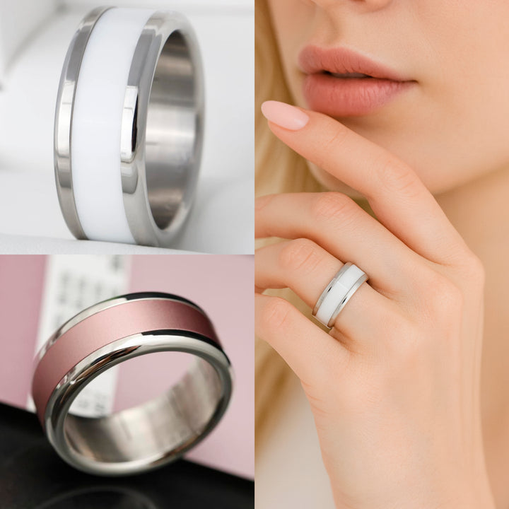 🩶 Base extra small en acier 316L arrondie (9mm) pour bague mood, bijou avec anneau central