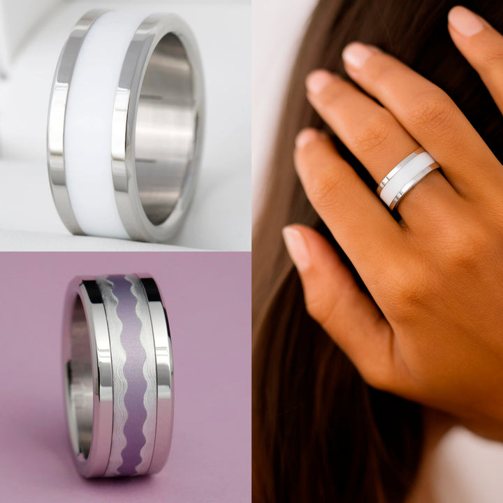 🩶 Base extra small en acier 316L carrée et polie (9mm) pour bague mood, bijou avec anneau central