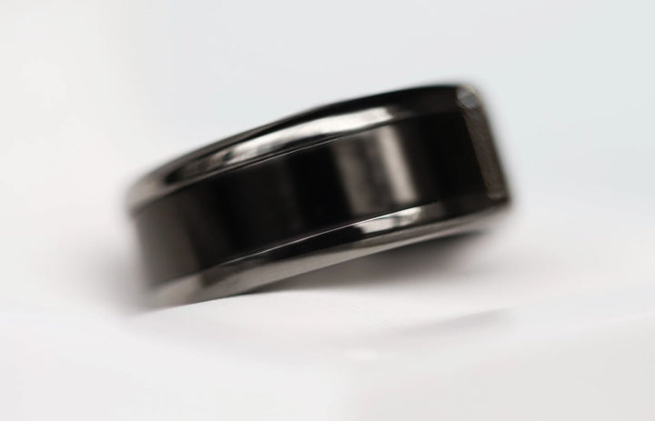 Base extra small arrondie polie "Anthracite" en acier inoxydable pour bague mood interchangeable