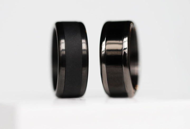 Base extra small arrondie polie "Anthracite" en acier inoxydable pour bague mood interchangeable