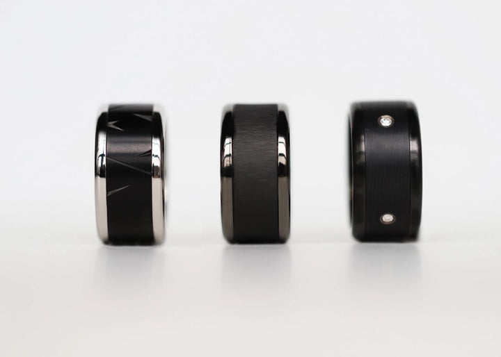 Base small arrondie polie "Anthracite" en acier inoxydable pour bague mood interchangeable